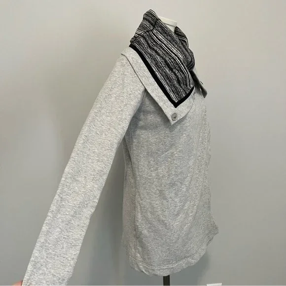 Lululemon Savasana Wrap Sweater Coal Strata Stripe - Picture 9 of 16